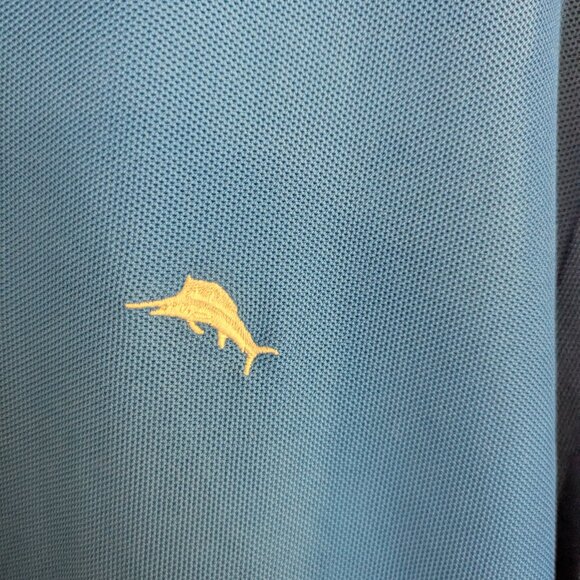 Tommy Bahama Polo Short Sleeve Shirt Blue-"Hard to Find Pattern"-Men's Size Lg - Picture 2 of 6